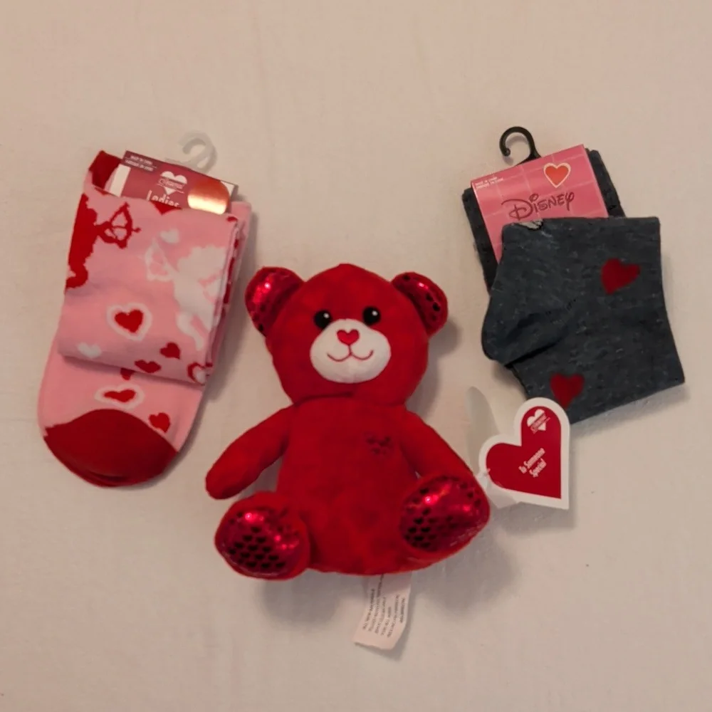 Disney Mickey Mouse Socks with Red Teddy Bear - Picture 3 of 6